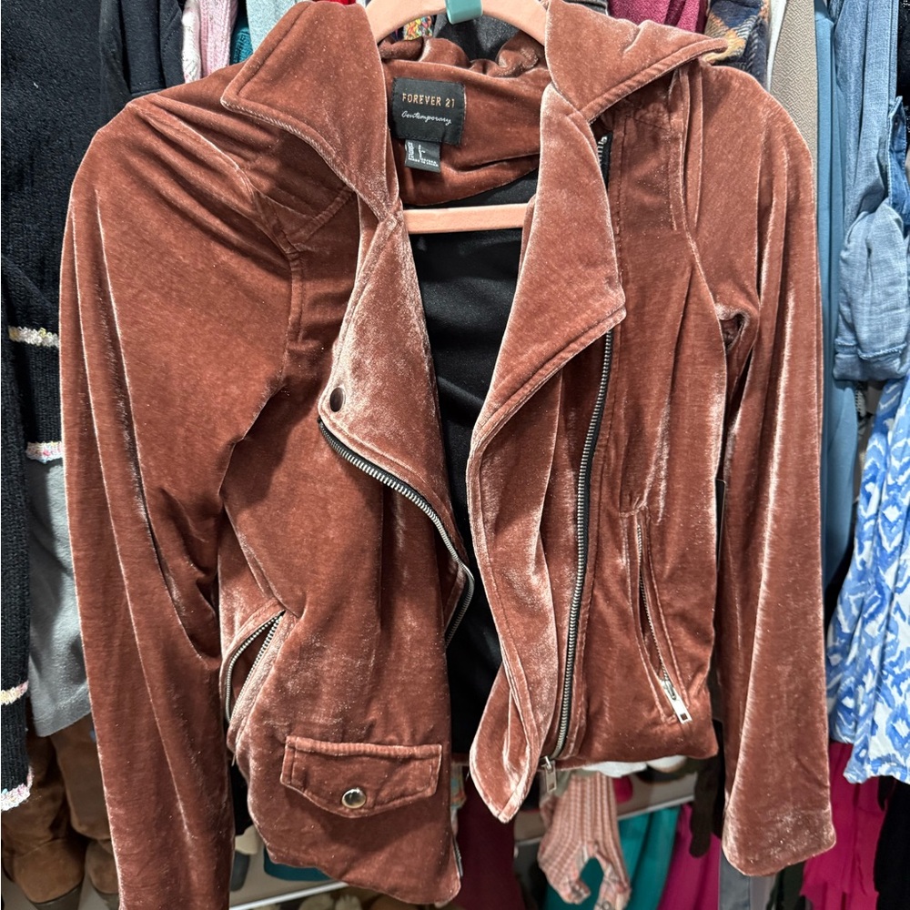 Forever 21 Women's Rust Velvet Blazer